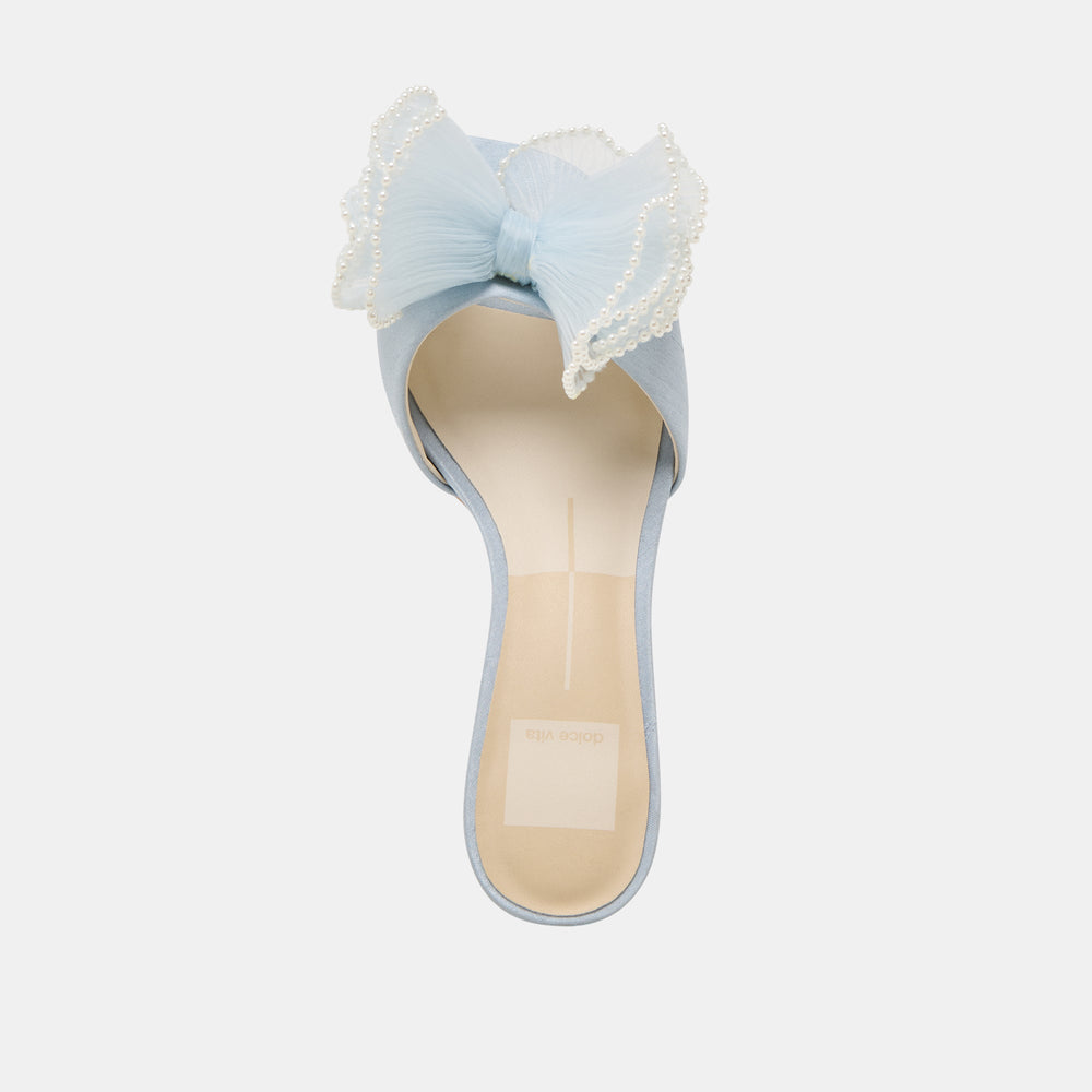 NARITA PEARL HEELS LIGHT BLUE SATIN | Dolce Vita Women