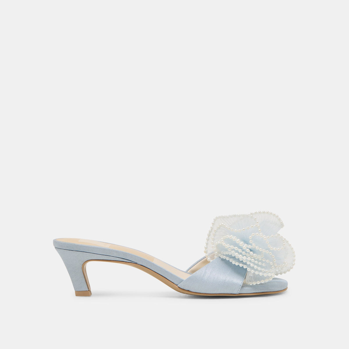 NARITA PEARL HEELS LIGHT BLUE SATIN | Dolce Vita Women