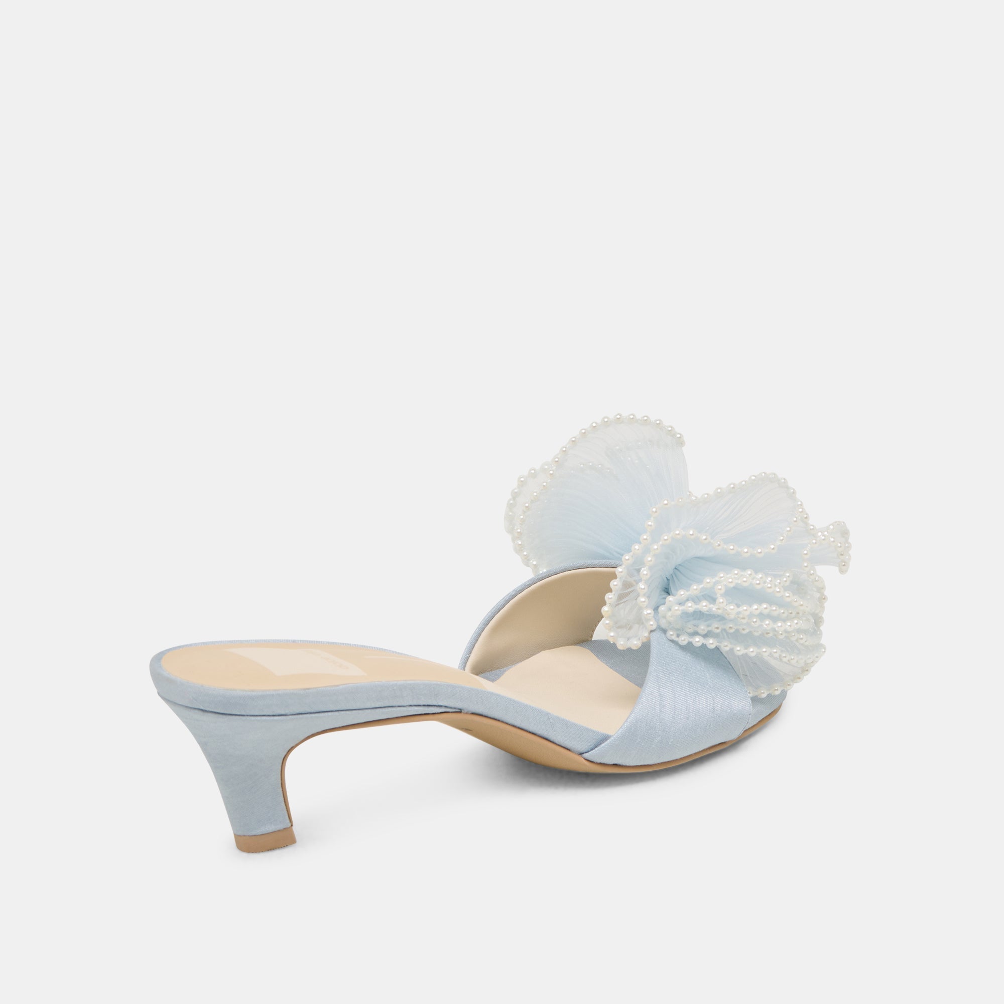 NARITA PEARL HEELS LIGHT BLUE SATIN | Dolce Vita Women