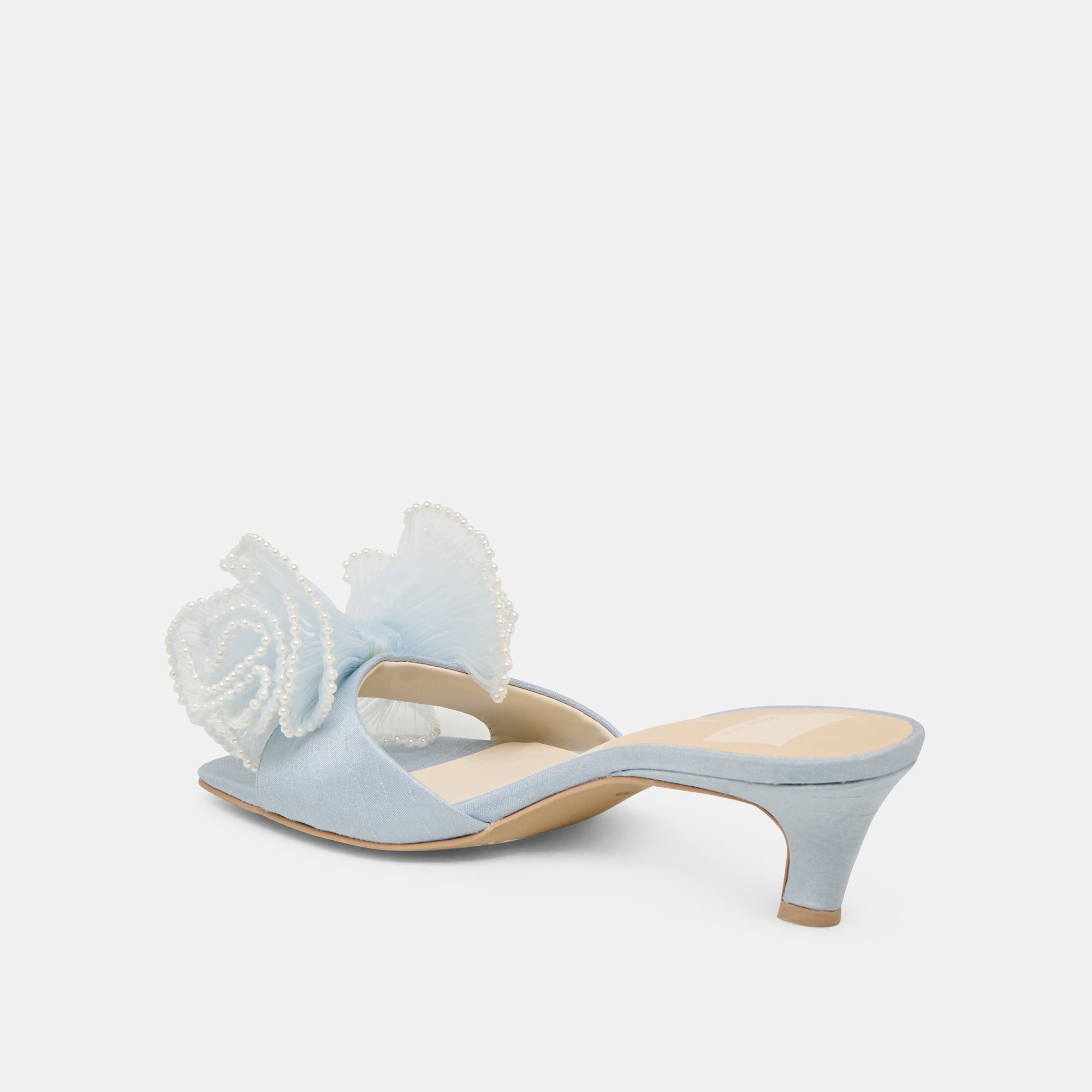 NARITA PEARL HEELS LIGHT BLUE SATIN | Dolce Vita Women