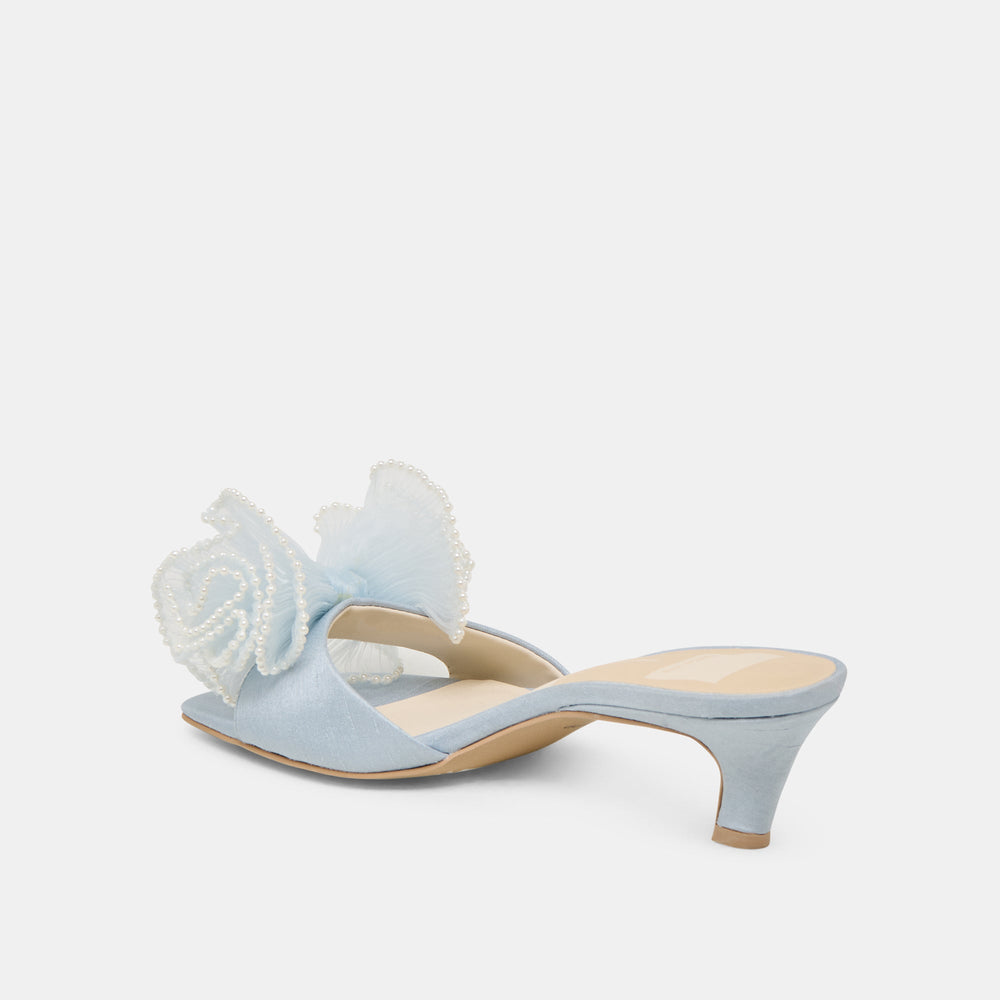 NARITA PEARL HEELS LIGHT BLUE SATIN | Dolce Vita Women