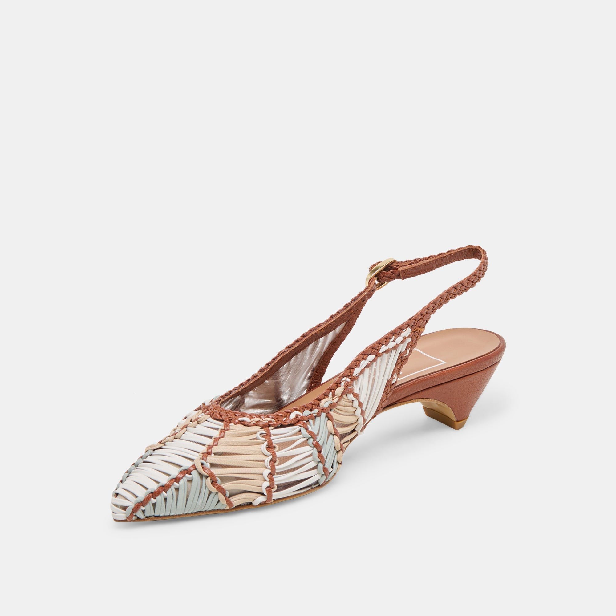 Dafney Tan Multi Woven Leather Heels | Women Dolce Vita