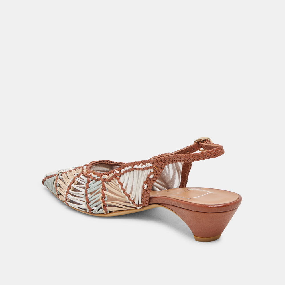 Dafney Tan Multi Woven Leather Heels | Women Dolce Vita