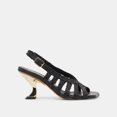 SICILY HEELS BLACK WOVEN LEATHER | Women Dolce Vita