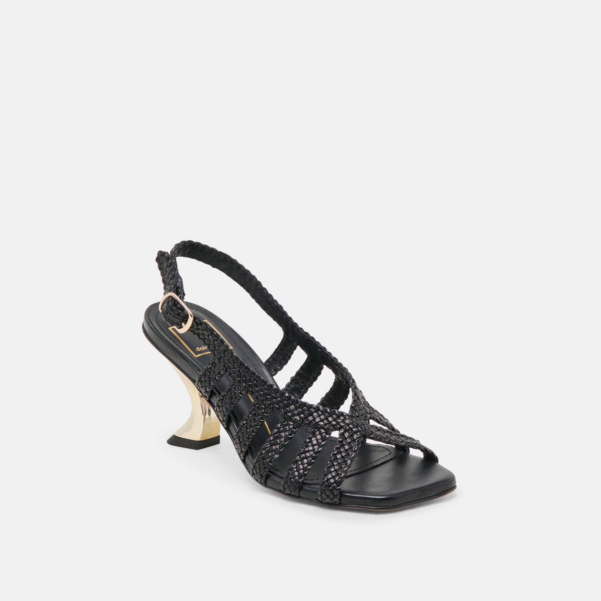 SICILY HEELS BLACK WOVEN LEATHER | Women Dolce Vita