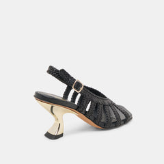SICILY HEELS BLACK WOVEN LEATHER | Women Dolce Vita