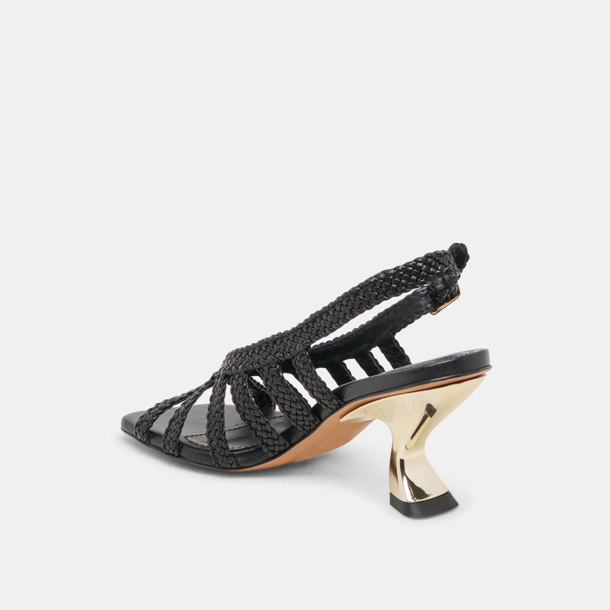 SICILY HEELS BLACK WOVEN LEATHER | Women Dolce Vita