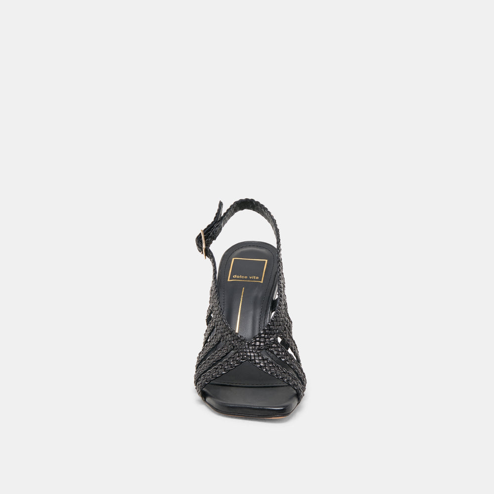 SICILY HEELS BLACK WOVEN LEATHER | Women Dolce Vita