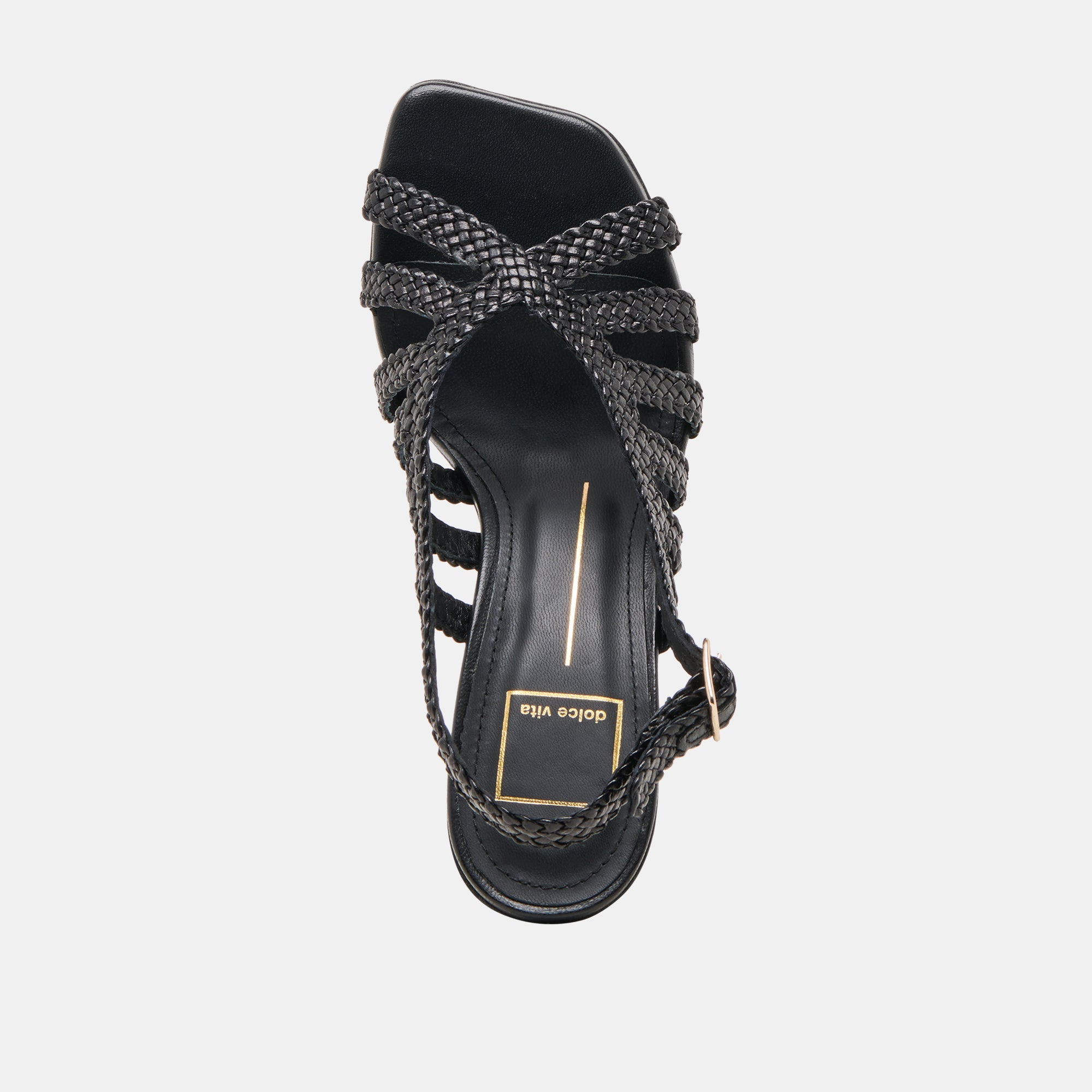 SICILY HEELS BLACK WOVEN LEATHER | Women Dolce Vita
