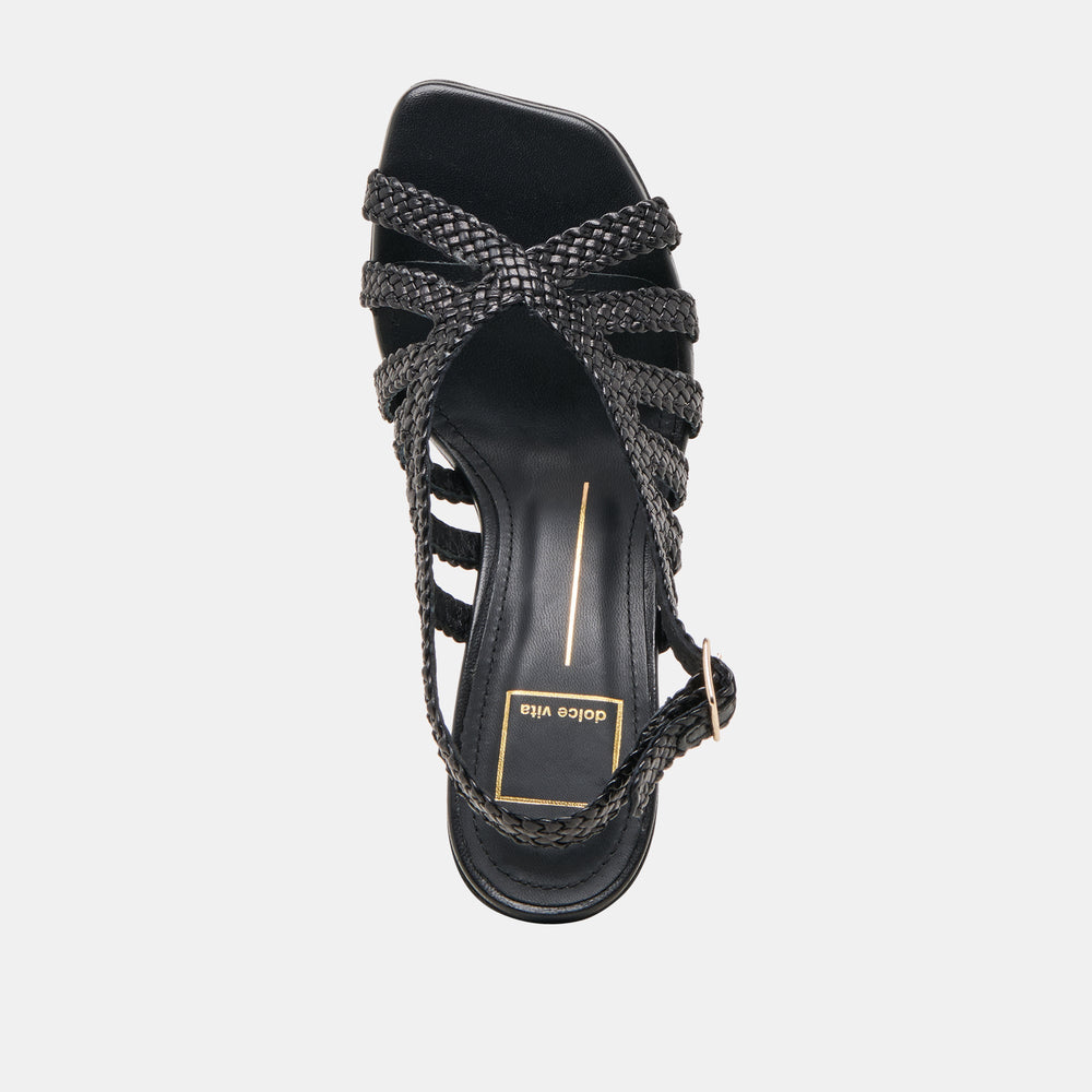 SICILY HEELS BLACK WOVEN LEATHER | Women Dolce Vita