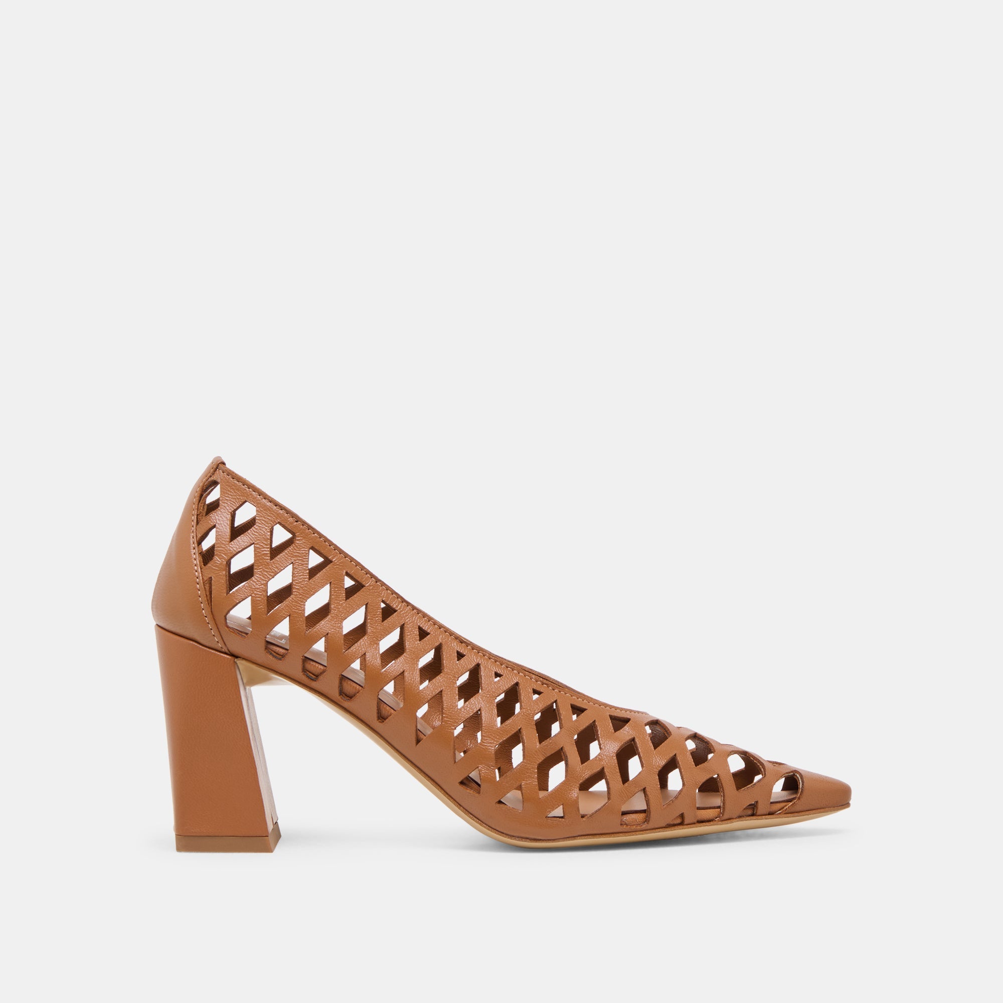 Tanya Cognac Woven Leather Heels | Dolce Vita Women