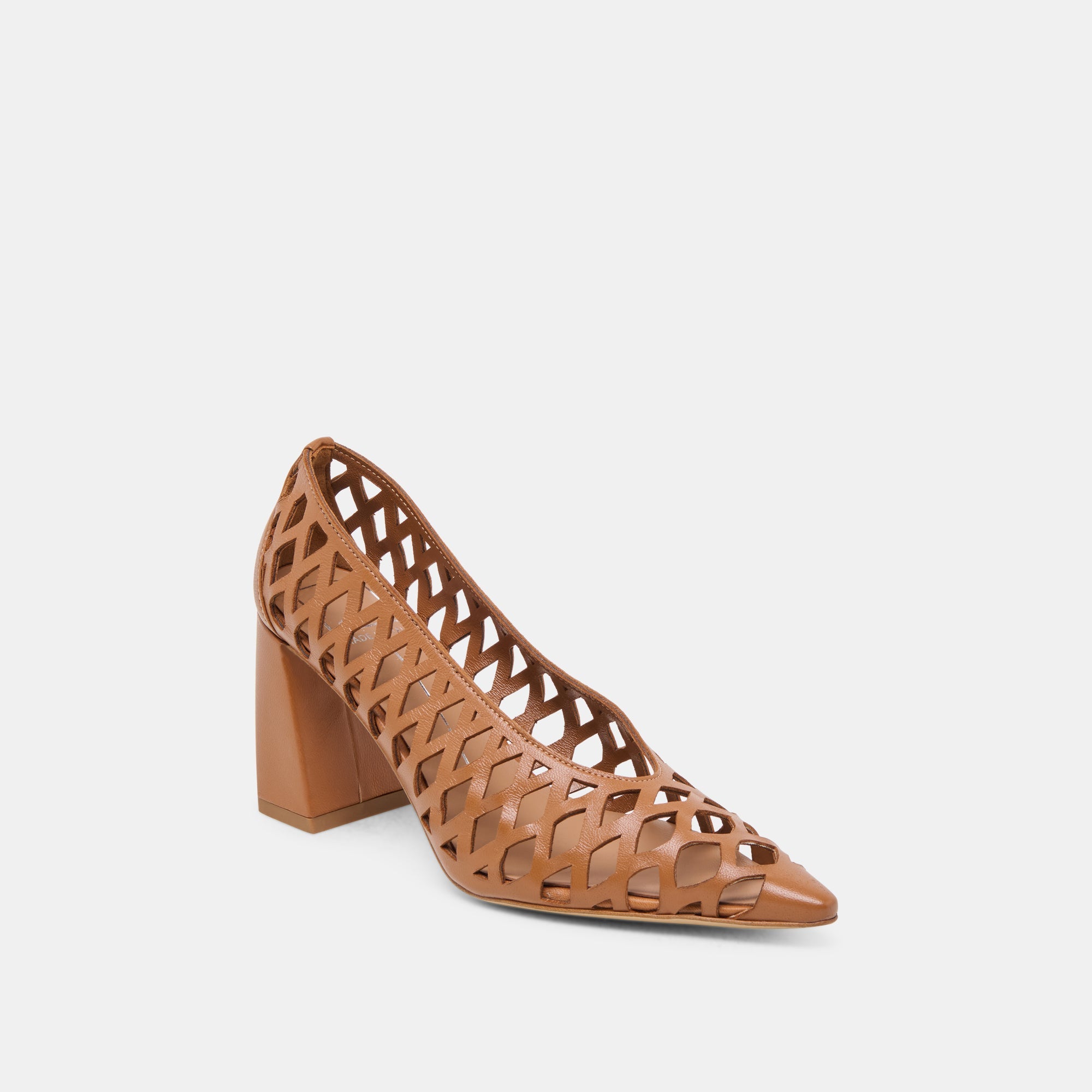 Tanya Cognac Woven Leather Heels | Dolce Vita Women
