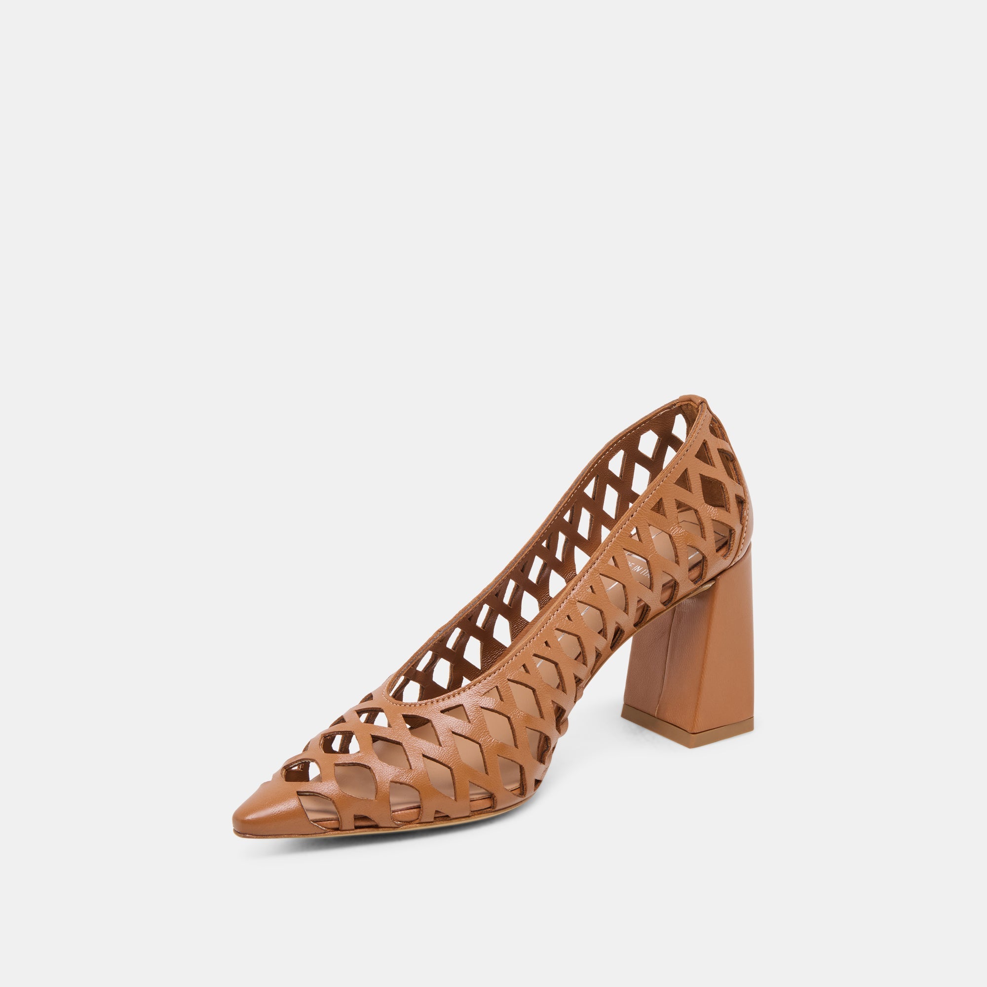 Tanya Cognac Woven Leather Heels | Dolce Vita Women