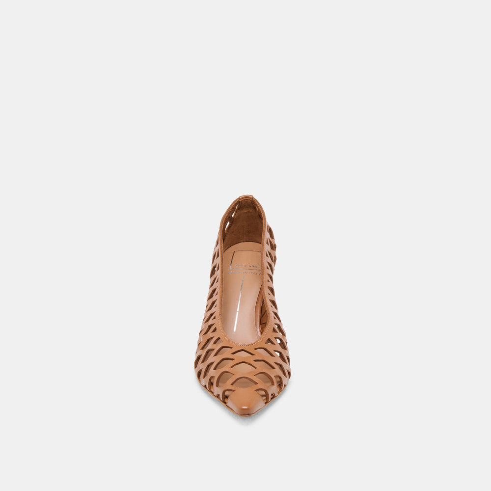 Tanya Cognac Woven Leather Heels | Dolce Vita Women
