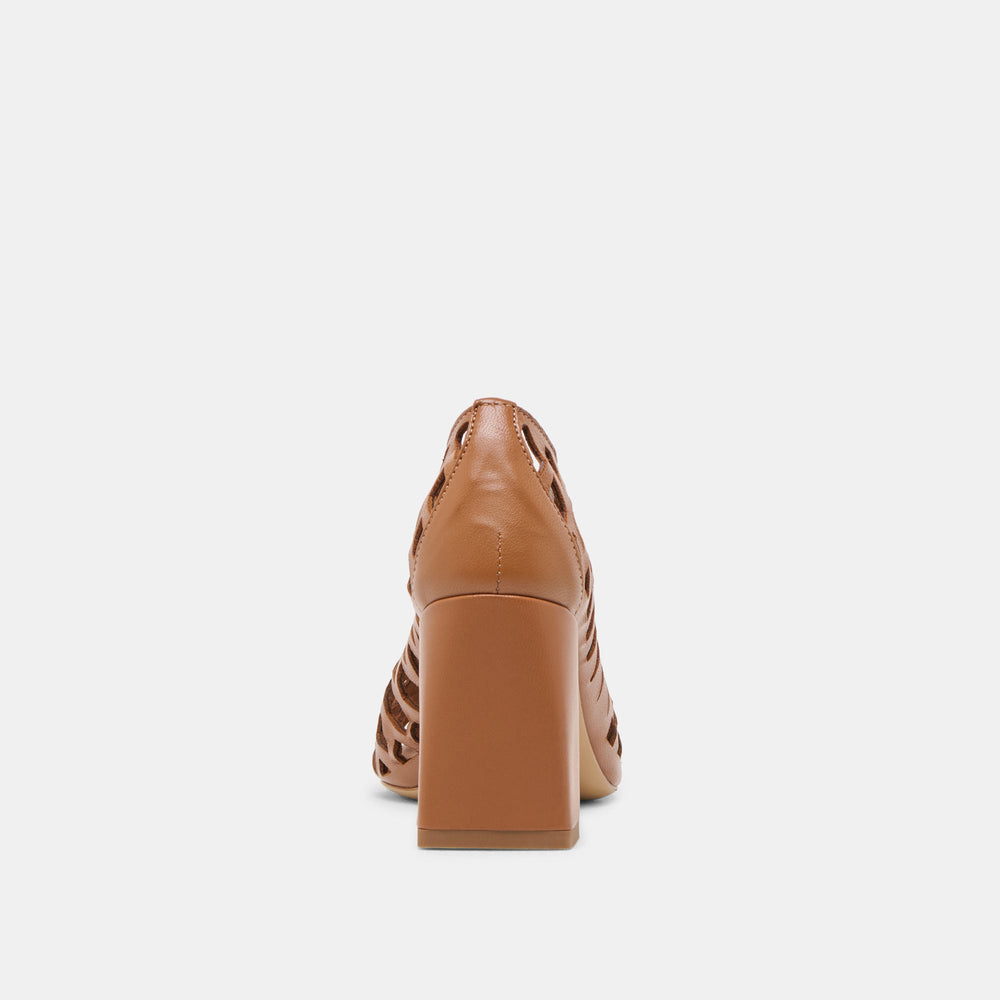 Tanya Cognac Woven Leather Heels | Dolce Vita Women