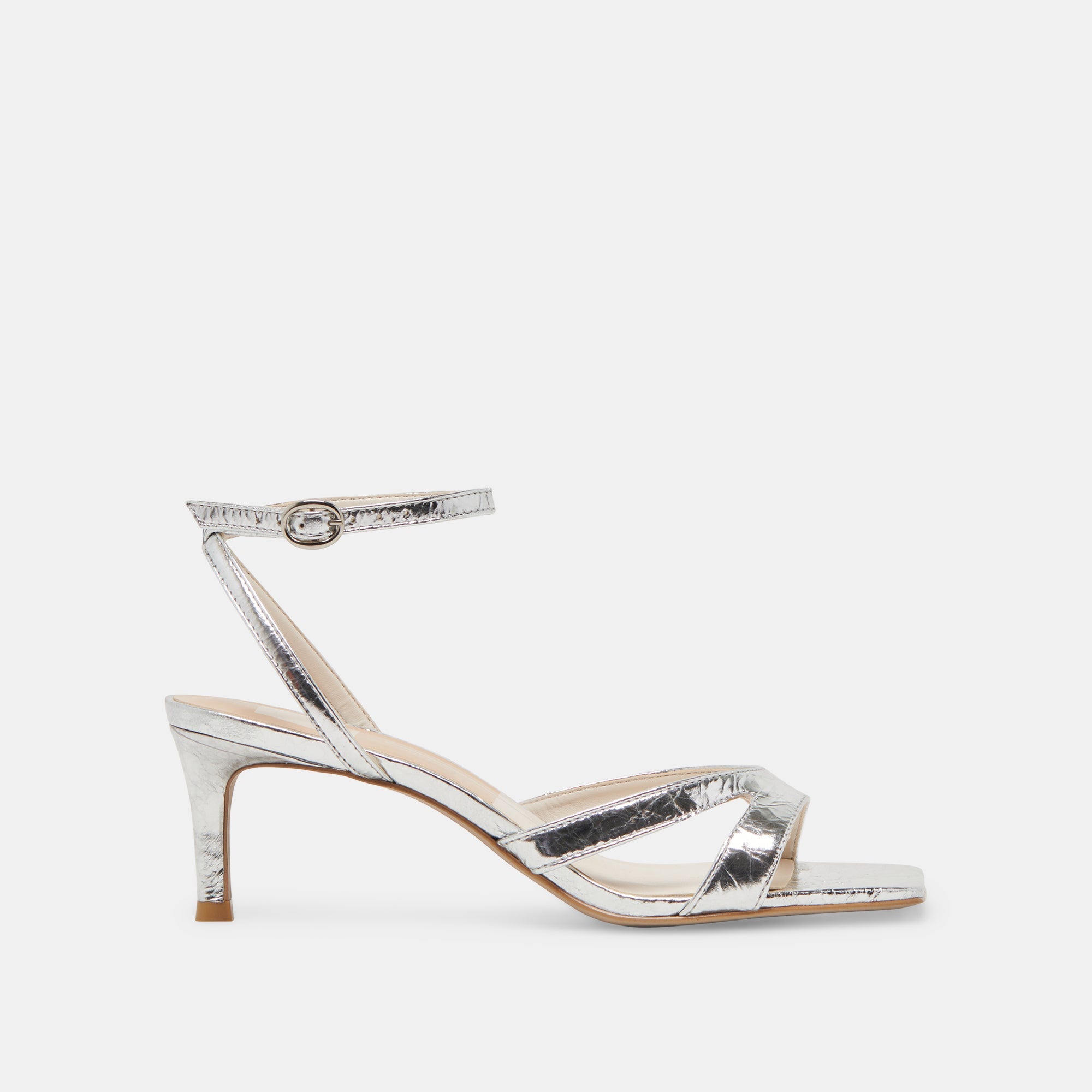 BECKI HEELS SILVER DISTRESSED LEATHER | Women Dolce Vita
