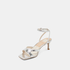 BECKI HEELS SILVER DISTRESSED LEATHER | Women Dolce Vita