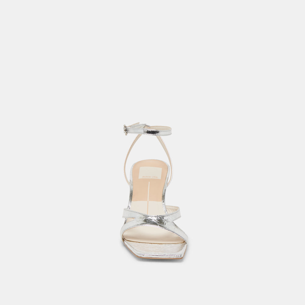 BECKI HEELS SILVER DISTRESSED LEATHER | Women Dolce Vita