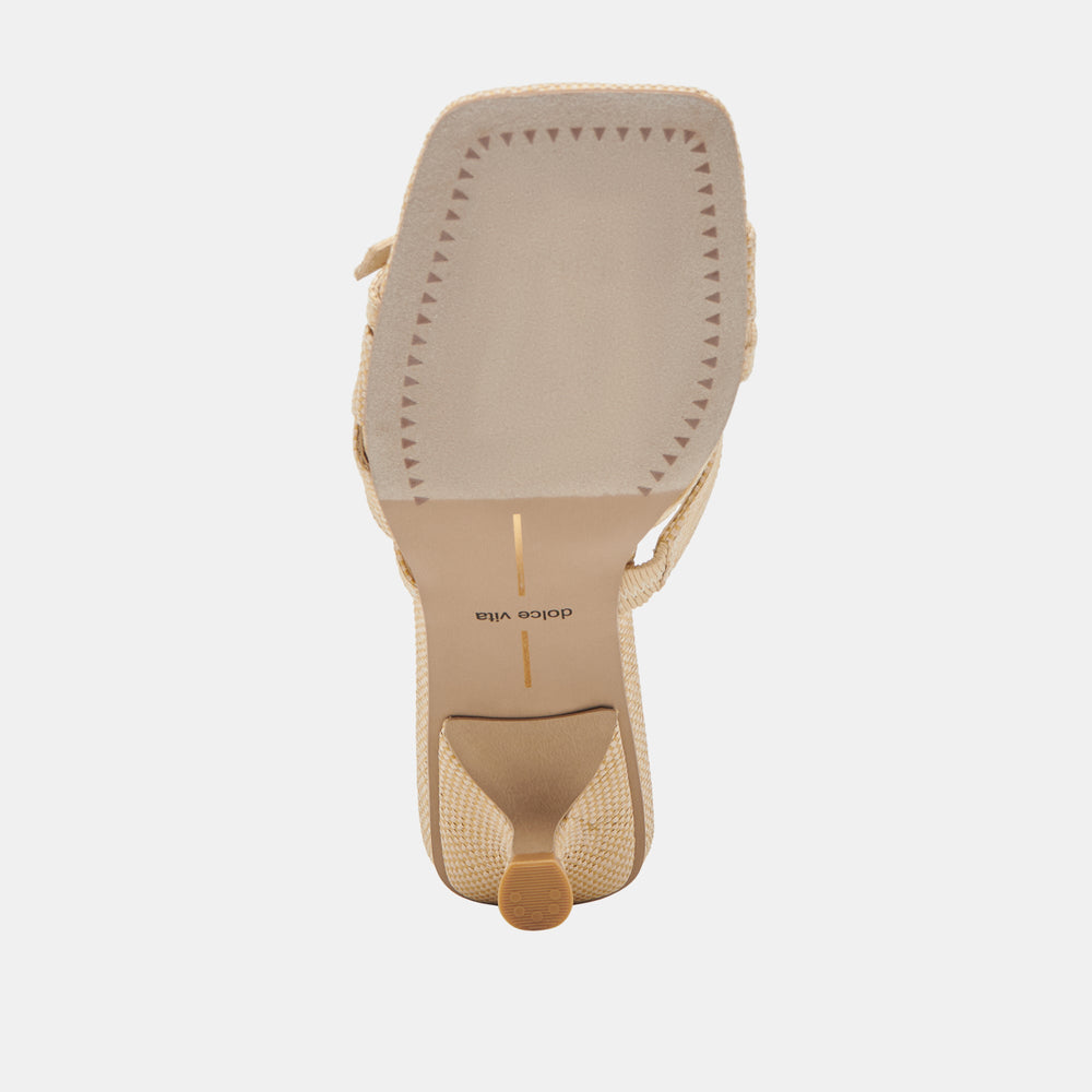 BRYANT HEELS NATURAL WOVEN RAFFIA | Women Dolce Vita