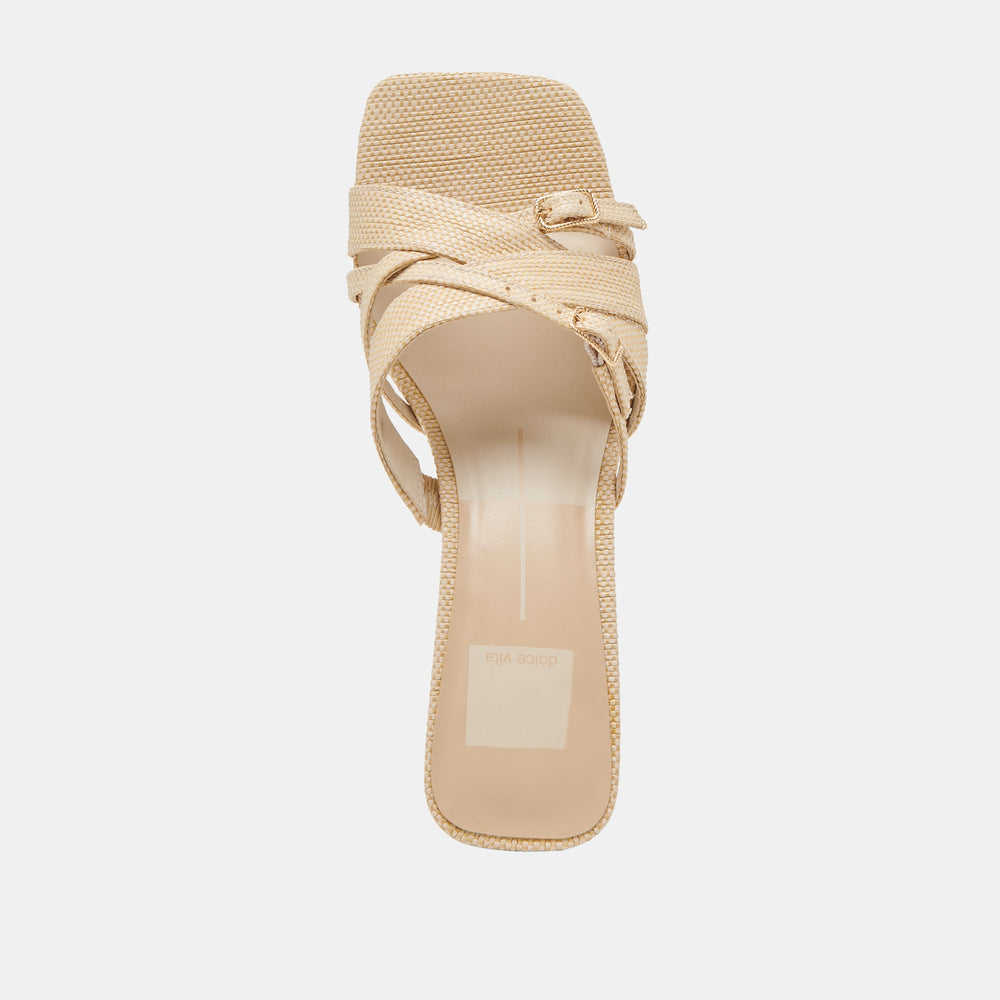 BRYANT HEELS NATURAL WOVEN RAFFIA | Women Dolce Vita