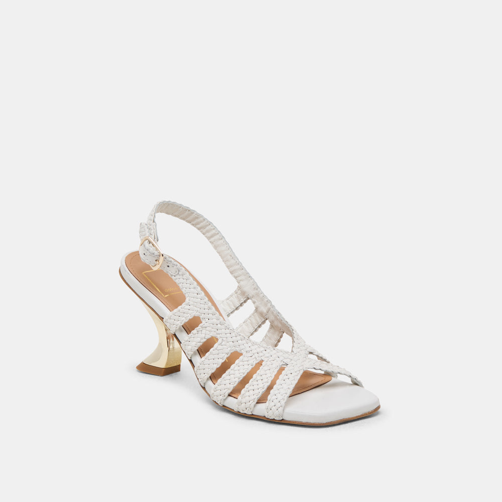 SICILY HEELS WHITE WOVEN LEATHER | Dolce Vita Women