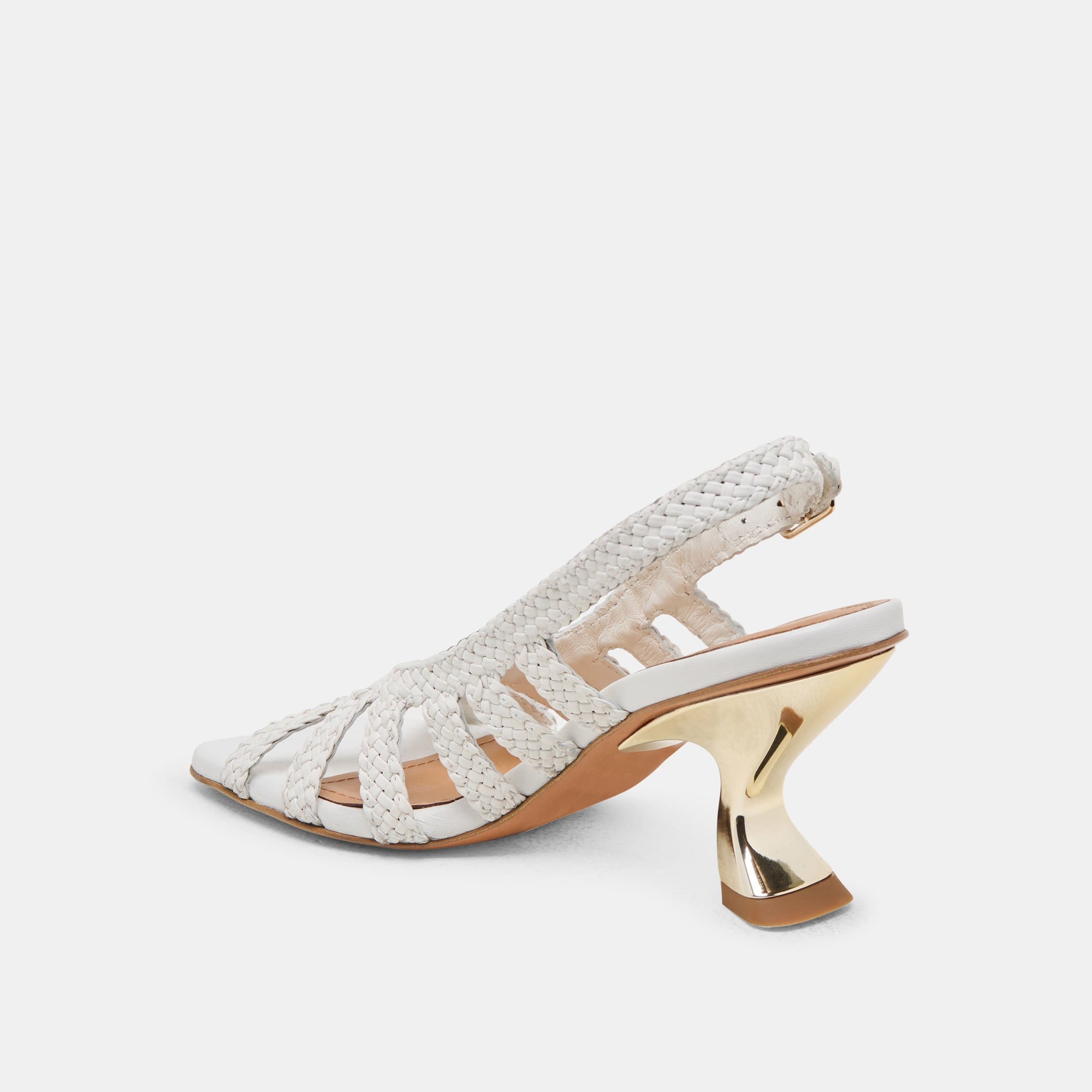 SICILY HEELS WHITE WOVEN LEATHER | Dolce Vita Women