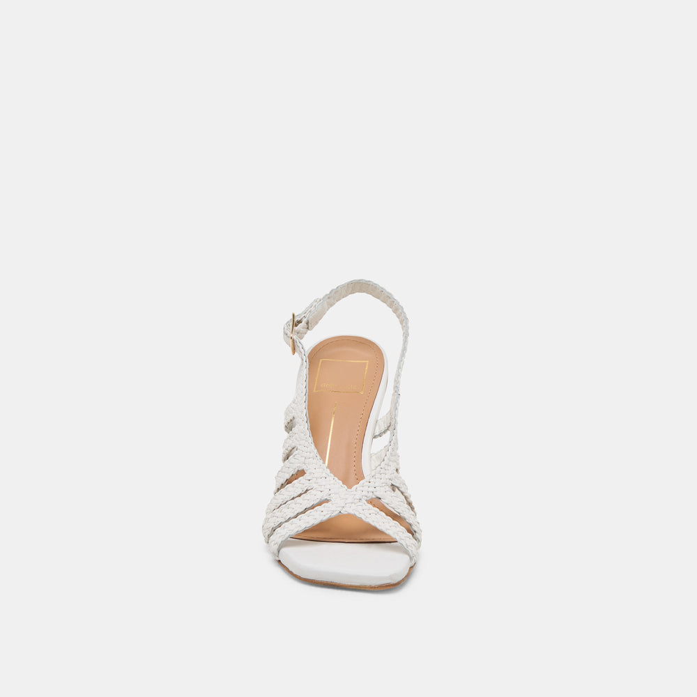 SICILY HEELS WHITE WOVEN LEATHER | Dolce Vita Women