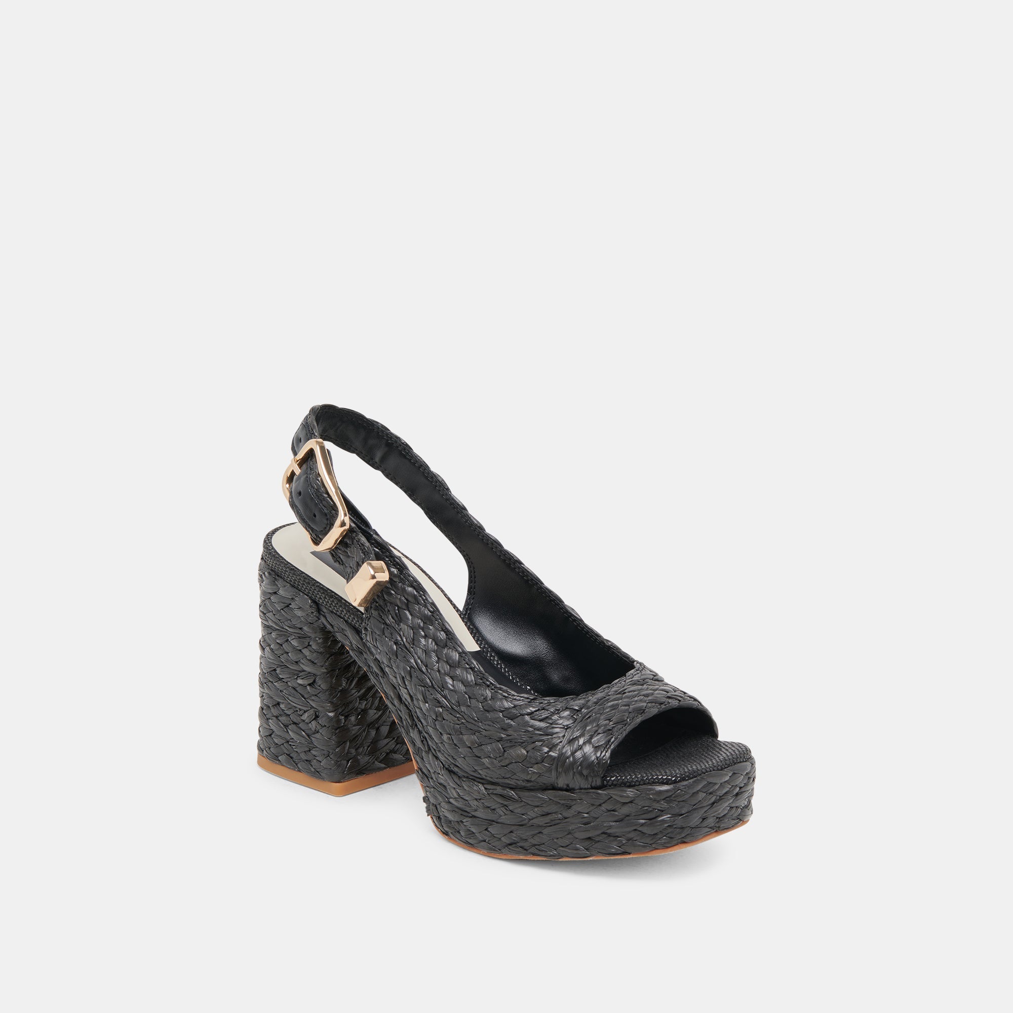 FLORES HEELS ONYX RAFFIA | Women Dolce Vita