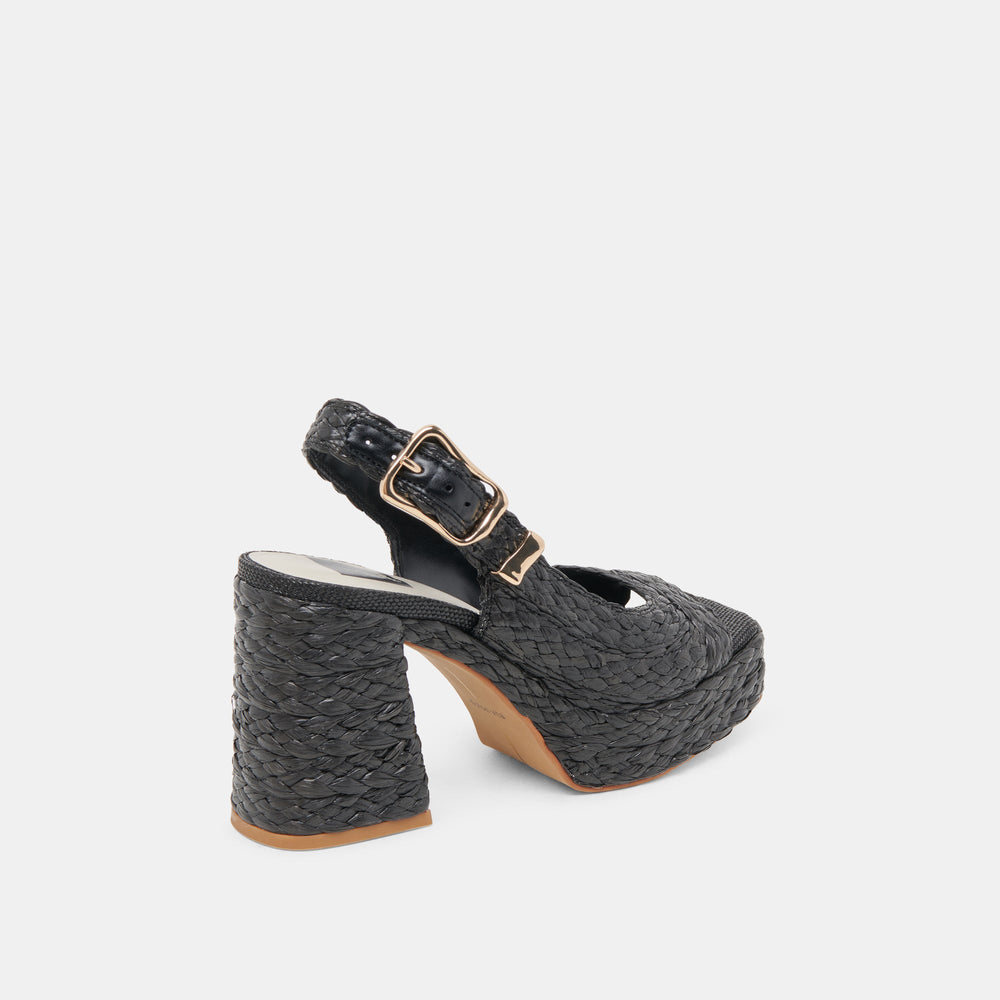 FLORES HEELS ONYX RAFFIA | Women Dolce Vita