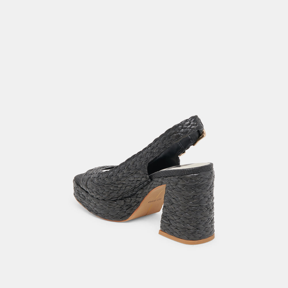 FLORES HEELS ONYX RAFFIA | Women Dolce Vita