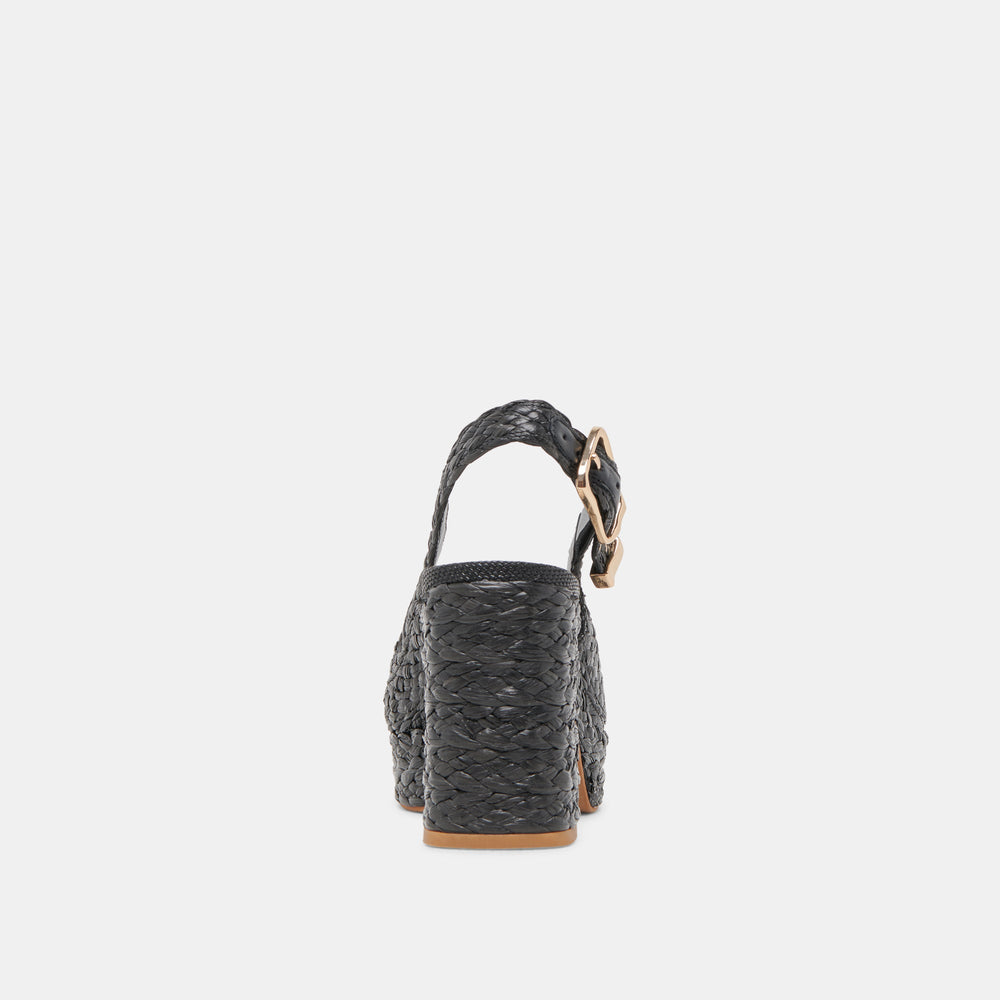FLORES HEELS ONYX RAFFIA | Women Dolce Vita