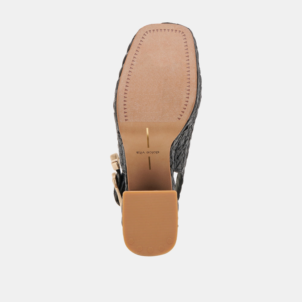 FLORES HEELS ONYX RAFFIA | Women Dolce Vita