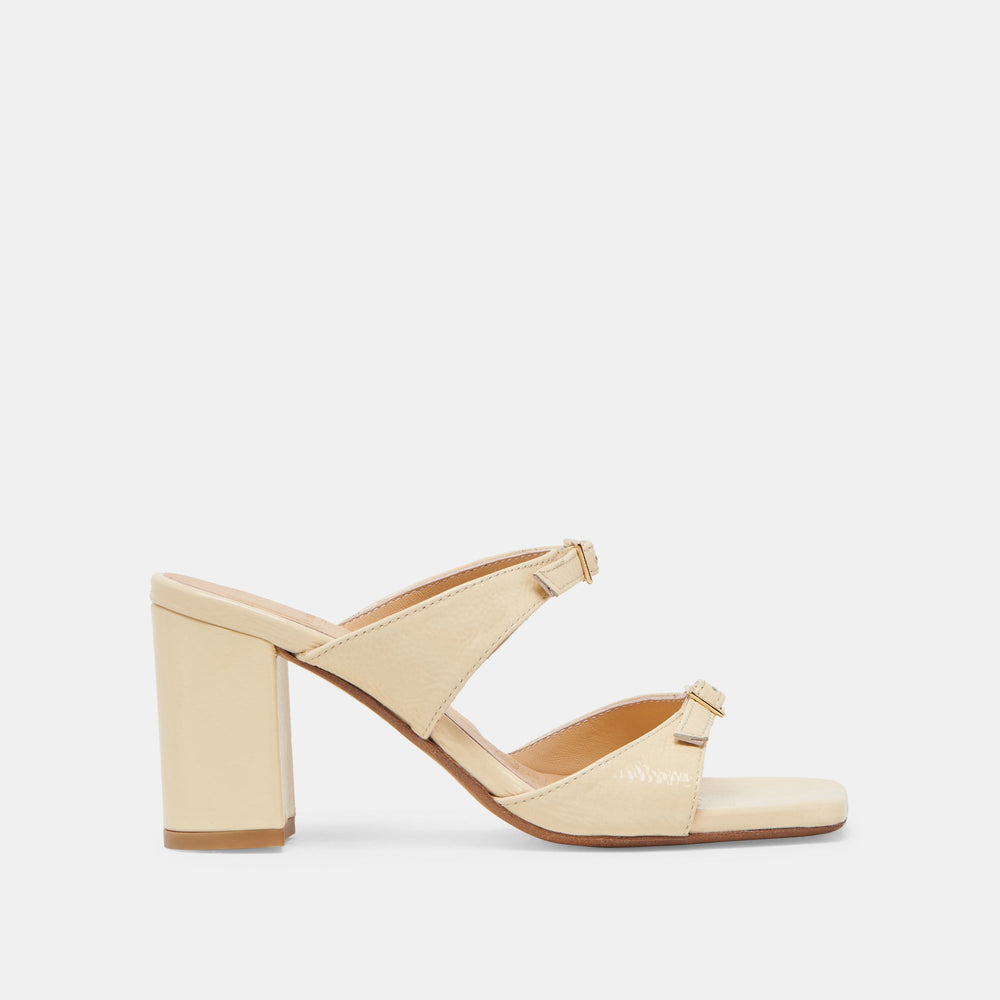 SHANE HEELS LIGHT YELLOW CRINKLE PATENT | Women Dolce Vita