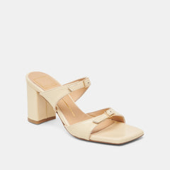 SHANE HEELS LIGHT YELLOW CRINKLE PATENT | Women Dolce Vita