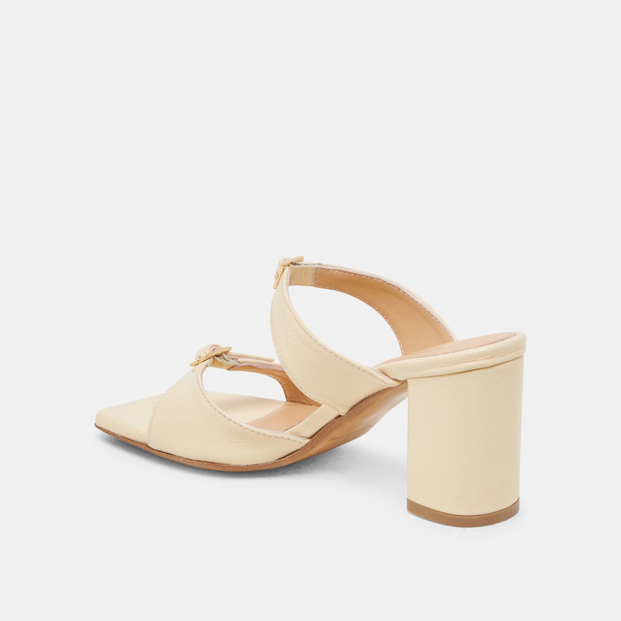 SHANE HEELS LIGHT YELLOW CRINKLE PATENT | Women Dolce Vita