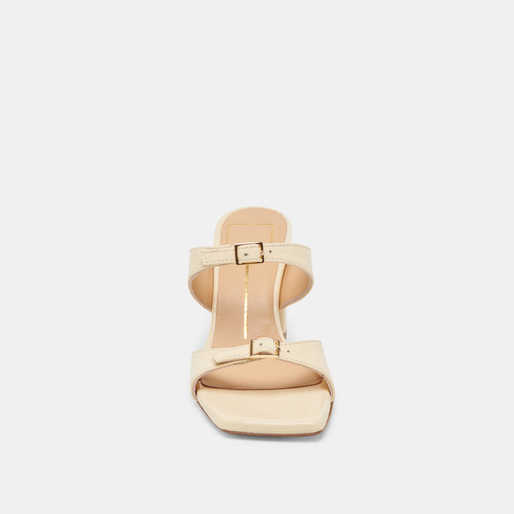 SHANE HEELS LIGHT YELLOW CRINKLE PATENT | Women Dolce Vita