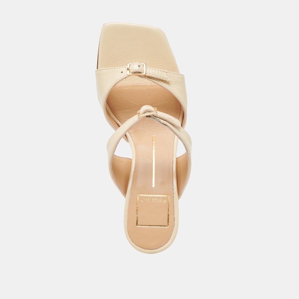 SHANE HEELS LIGHT YELLOW CRINKLE PATENT | Women Dolce Vita