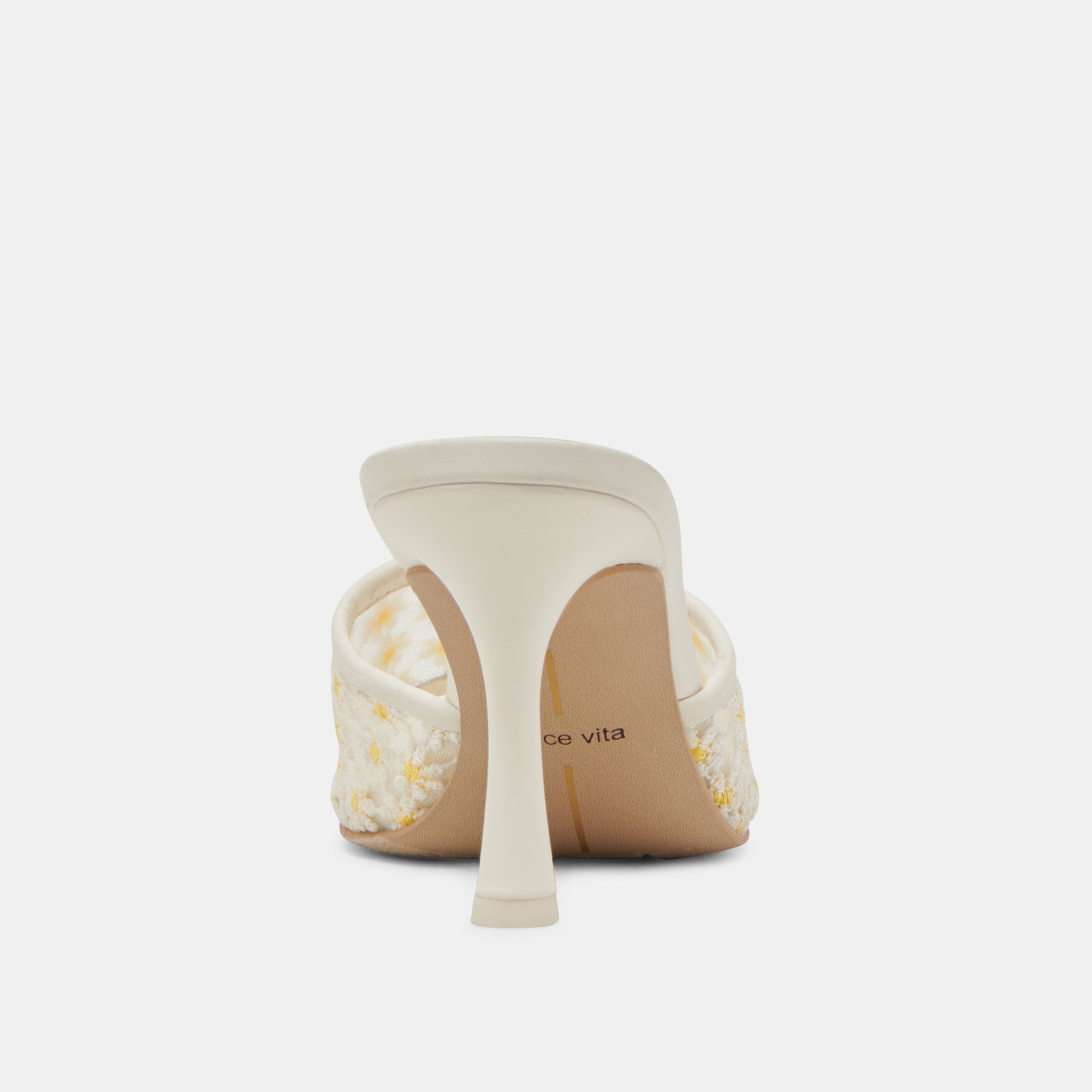LAVENA FLORAL HEELS WHITE YELLOW FLORAL MESH | Women Dolce Vita
