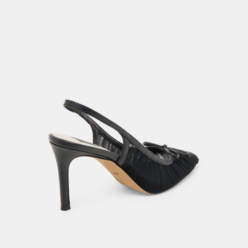Yela Black Tulle Heels | Women Dolce Vita