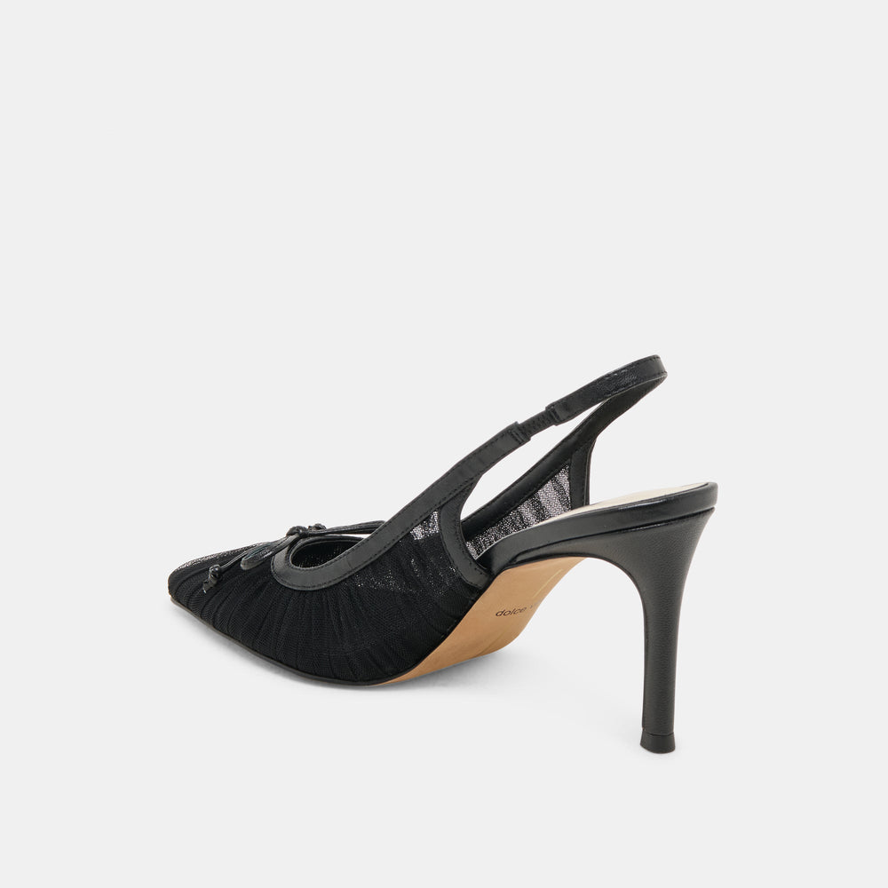 Yela Black Tulle Heels | Women Dolce Vita