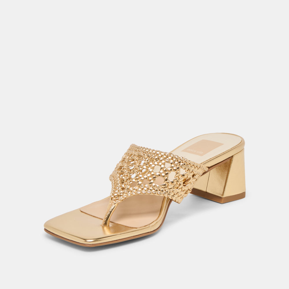 Barlo Gold Woven Stella Heels | Dolce Vita Women