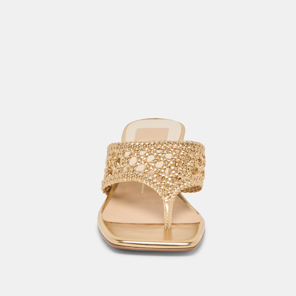 Barlo Gold Woven Stella Heels | Dolce Vita Women