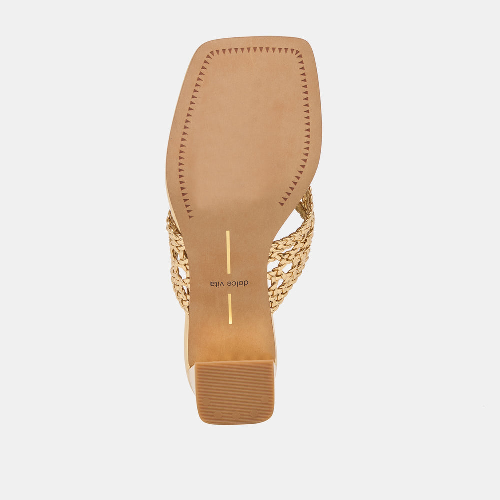 Barlo Gold Woven Stella Heels | Dolce Vita Women