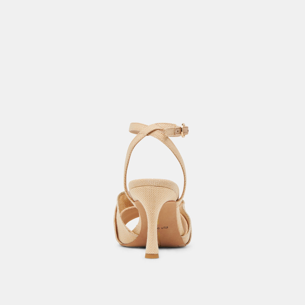 LUNETE HEELS LT NATURAL WOVEN RAFFIA | Women Dolce Vita