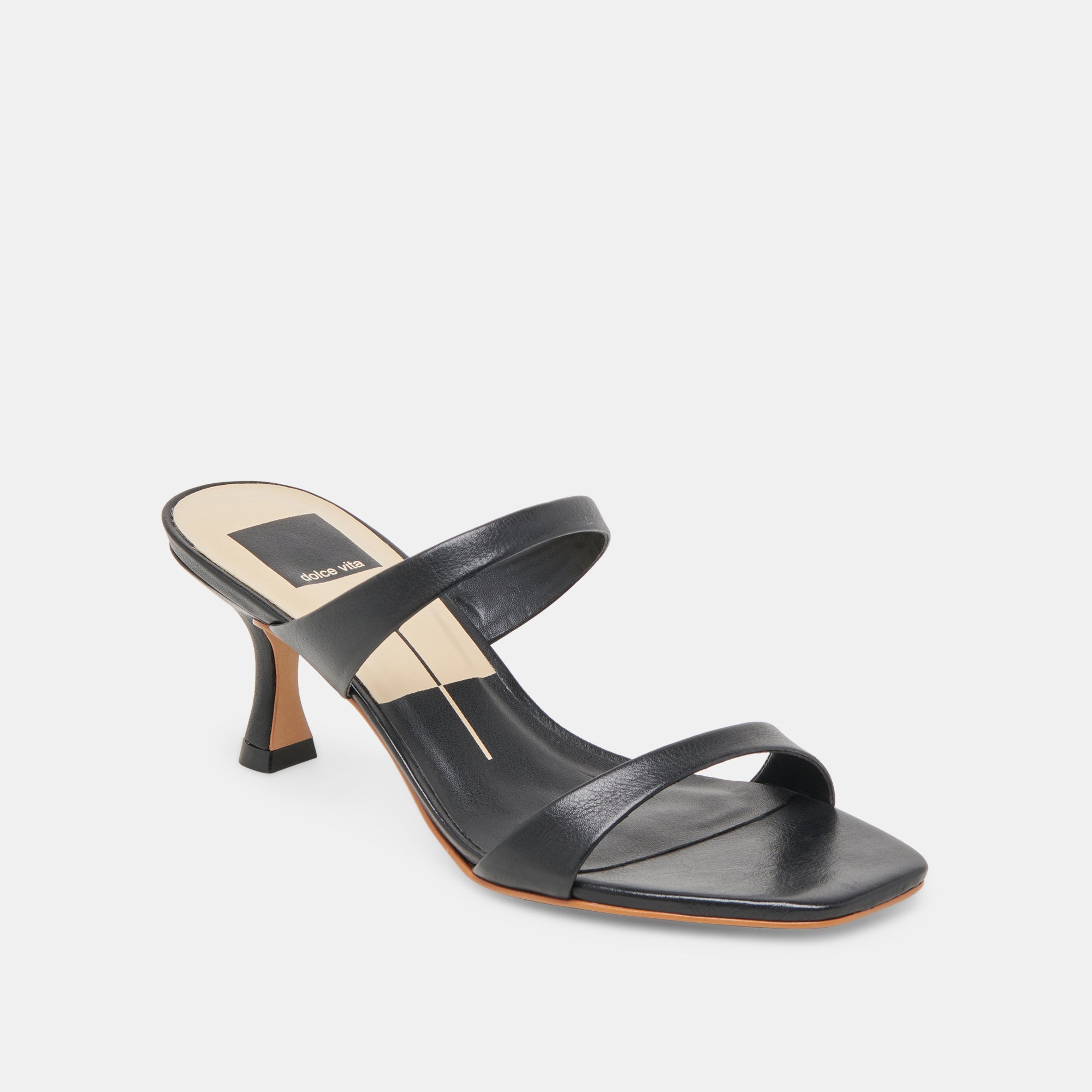 Genora Wide Black Leather Heels | Dolce Vita Women