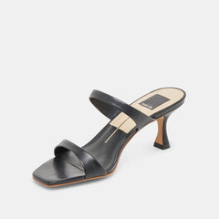 Genora Wide Black Leather Heels | Dolce Vita Women