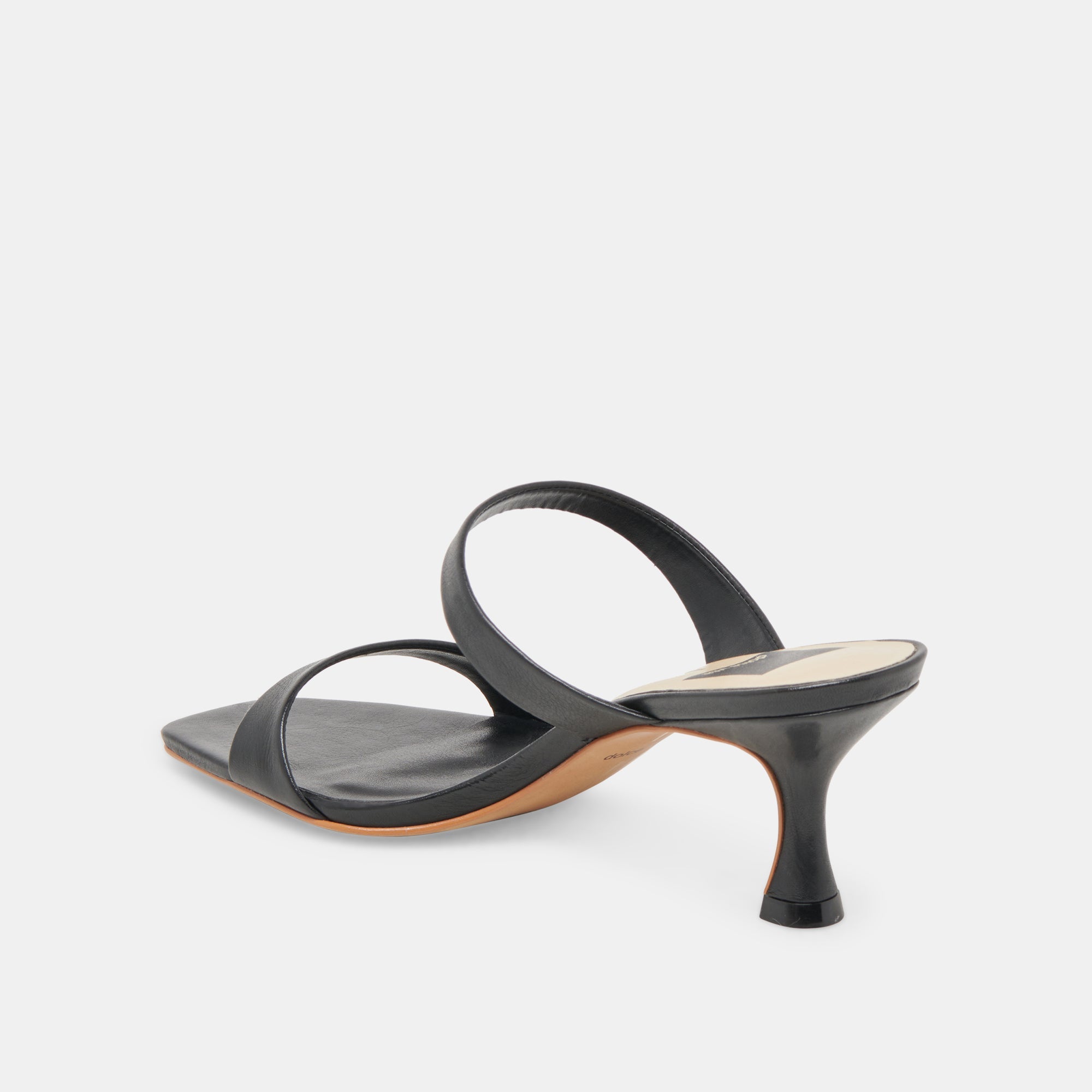 Genora Wide Black Leather Heels | Dolce Vita Women