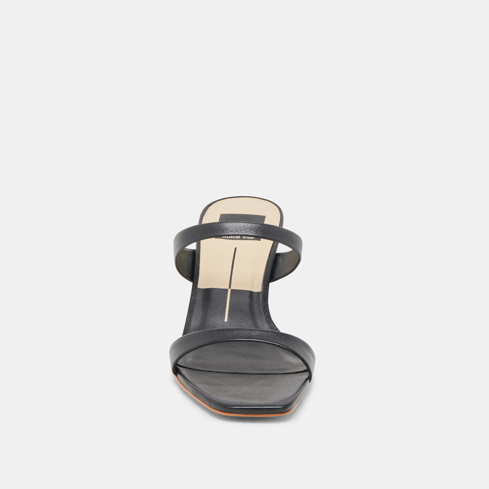 Genora Wide Black Leather Heels | Dolce Vita Women
