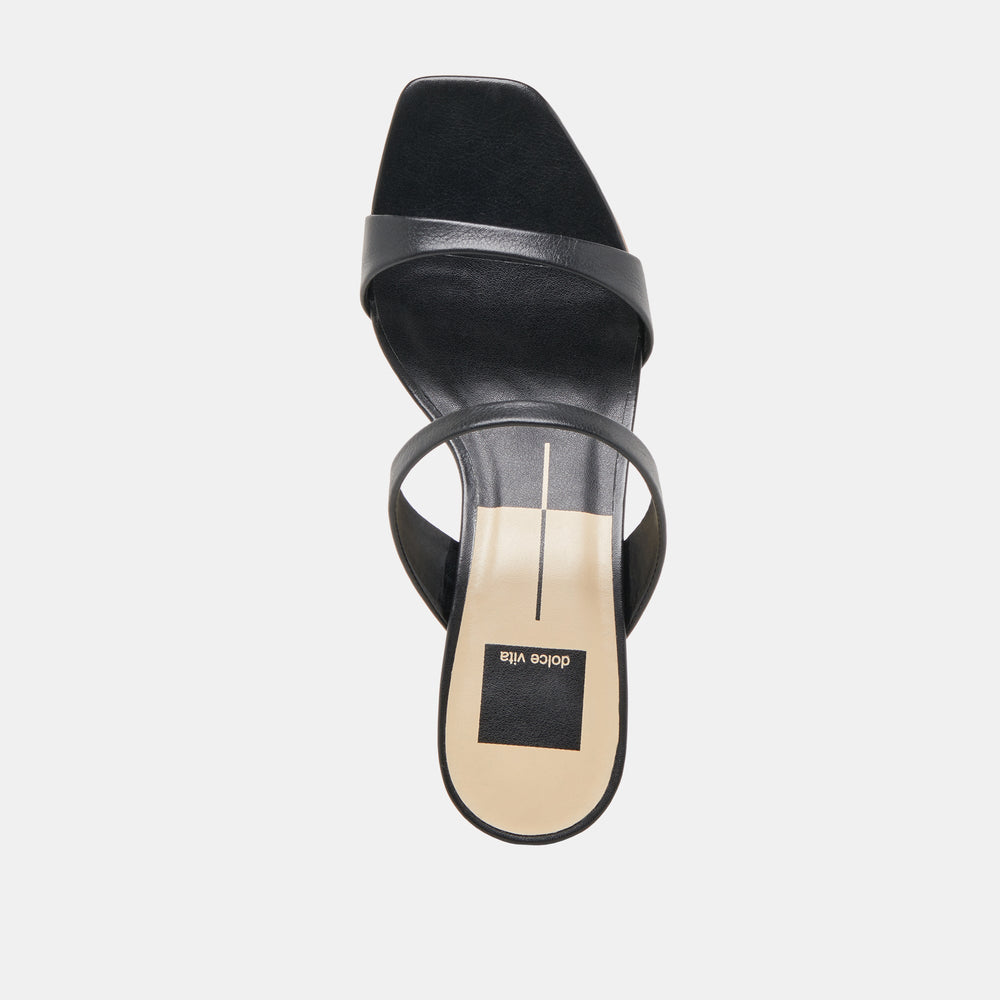 Genora Wide Black Leather Heels | Dolce Vita Women