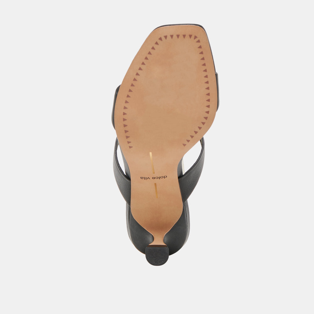 Genora Wide Black Leather Heels | Dolce Vita Women